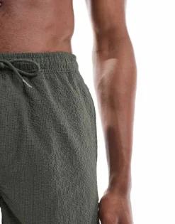 ONLY & SONS Seersucker Swim Shorts In Dark Green For Men Kambaba -Modern Clothing Shop 207922310 3
