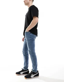 ONLY & SONS Skinny Fit Jeans In Light Blue Wash For Men -Modern Clothing Shop 208038791 3