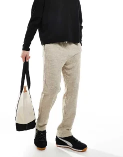 ONLY & SONS Textured Trouser In Washed Ecru For Men Silver Lining
