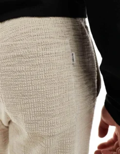 ONLY & SONS Textured Trouser In Washed Ecru For Men Silver Lining -Modern Clothing Shop 208039930 4