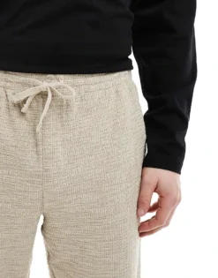 ONLY & SONS Textured Trouser In Washed Ecru For Men Silver Lining -Modern Clothing Shop 208039930 5